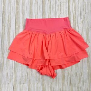 Offline by Aerie Real Me Bright Coral Ruffle Flirty Shorts